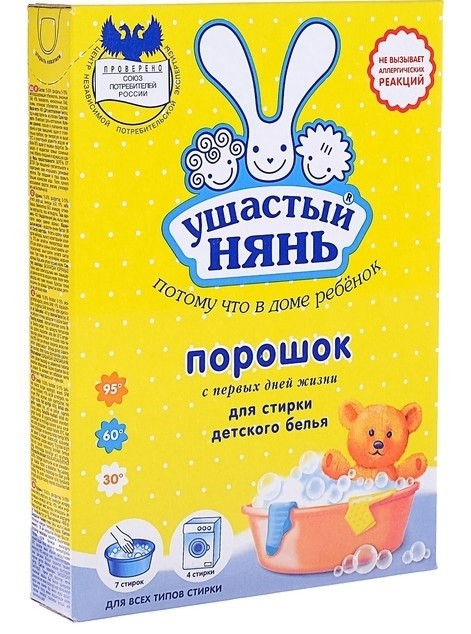 Quloqli enaga CP-vo sintetik kukunli chaqaloq yuvish vositasi 400g kartalarda.up. УТ-00006745