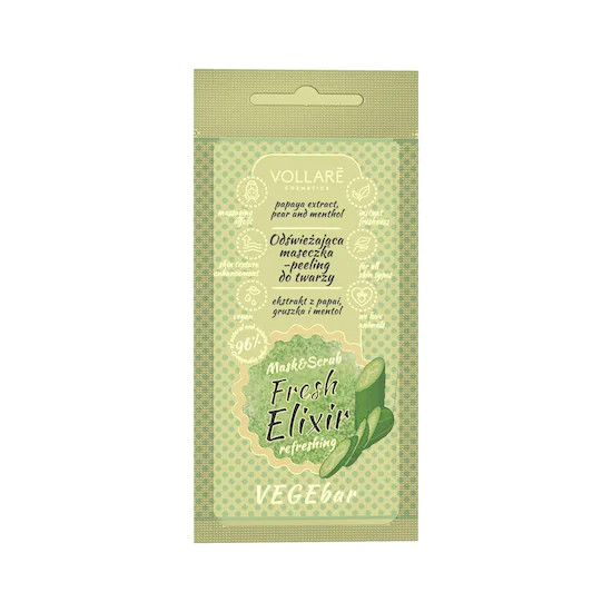 V MASECZKA-PEELING DO TWARZY ODŚWIEŻAJĄCA VEGEBAR FRESH ELIXIR 8 ML УТ-00002106