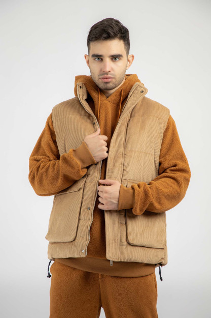 Yelek qisqa uzunligi Beige XL  AW22CA1N-32-11913