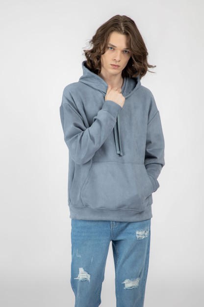 Hoodie qisqa uzunligi Blue L  AW22CA2N-2-11666