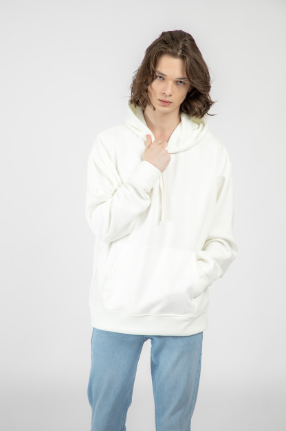 Hoodie qisqa uzunligi oq L  AW22CA2N-2-11666