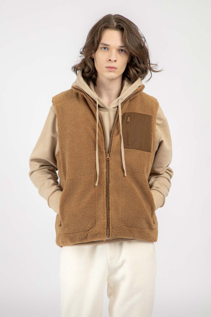 Жилетка короткая длина Clay Brown S AW22CA1N-32-12133