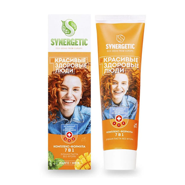 201005 tish pastasi SYNERGETIC formula 7 in 1 kompleksi, "Mango + Yalpiz"100 gr  УТ-00006951