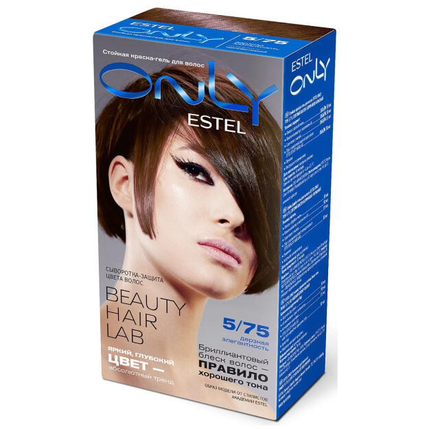 СТОЙКАЯ КРАСКА-ГЕЛЬ ДЛЯ ВОЛОС ESTEL ONLY 5/75 СВЕТЛЫЙ ШАТЕН КОРИЧНЕВО-КРАСНЫЙ EO5/75 УТ-00004257