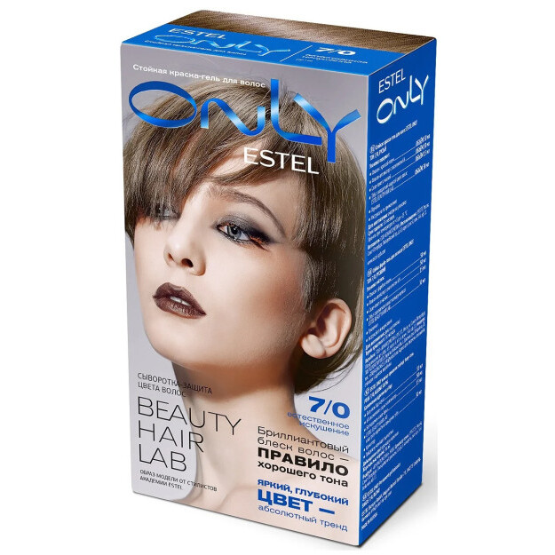 СТОЙКАЯ КРАСКА-ГЕЛЬ ДЛЯ ВОЛОС ESTEL ONLY 7/0 РУСЫЙ EO7/0 УТ-00004262