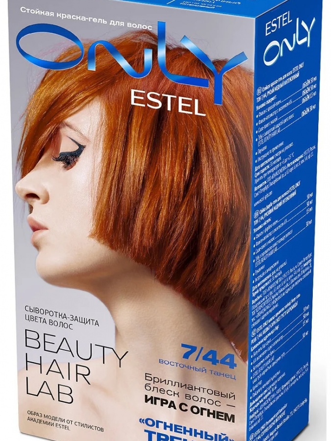 СТОЙКАЯ КРАСКА-ГЕЛЬ ДЛЯ ВОЛОС ESTEL ONLY 7/44 РУСЫЙ МЕДНЫЙ ИНТЕНСИВНЫЙ EO7/44 УТ-00004264