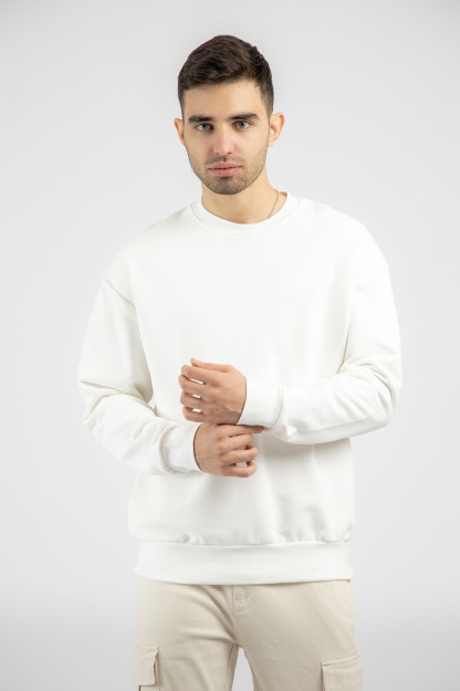 Hoodie qisqa uzunligi oq L  AW22CA2N-2-11928