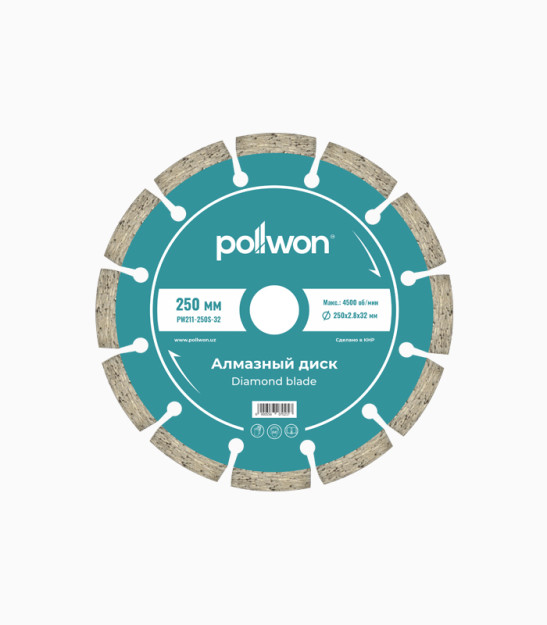 Pollwon pw211-250S-32 20841 quruq kesish uchun olmosli kesilgan disk Brandtools20841
