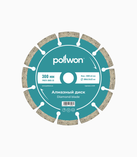 Pollwon pw211-300S-32 20845 quruq kesish uchun olmosli kesilgan disk Brandtools20845