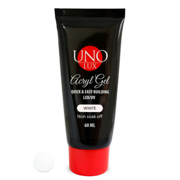 Акрил-гель Acryl Gel Uno Lux White, 60мл. ACGE4