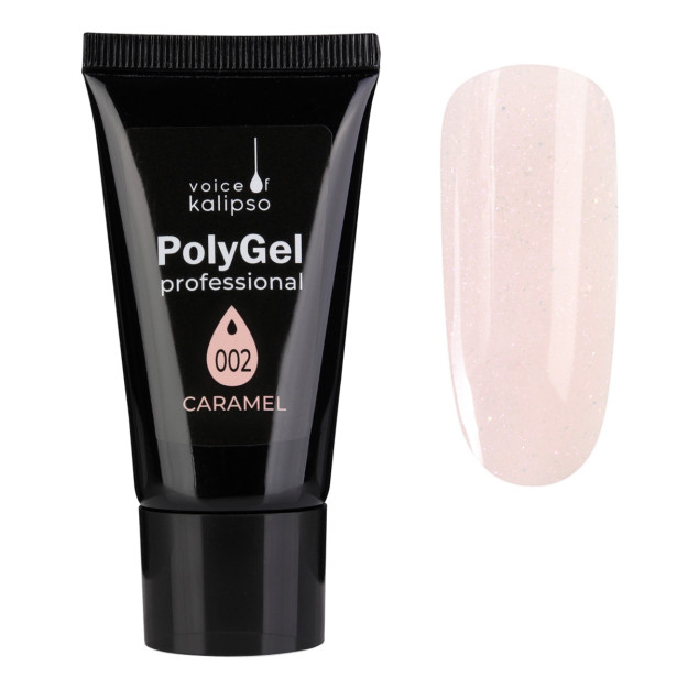 Poligel karamel pushti, karamel №002, 30ml 30ml Shimmer bilan 5204ca