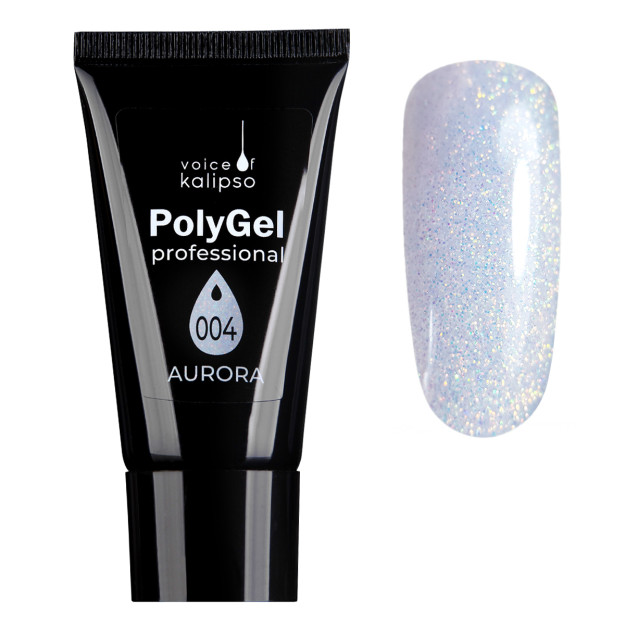 Aurora №004, 30ml Shimmer bilan shaffof poligel   5266ca