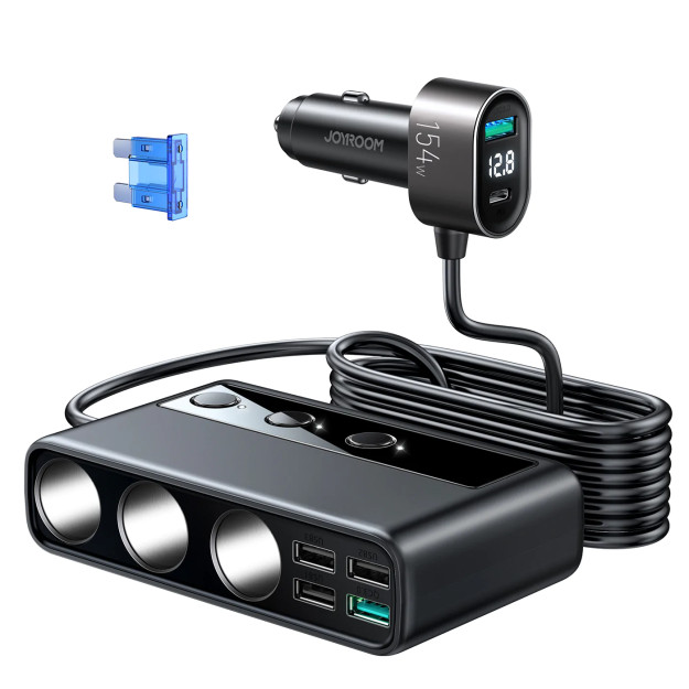 Jooyrom JR-CL06 154w avtomobil sigaret zajigalka adapteri uchta PD + QC3.0 + USB * 4 47201 ulagichlari bilan sp-phone47201