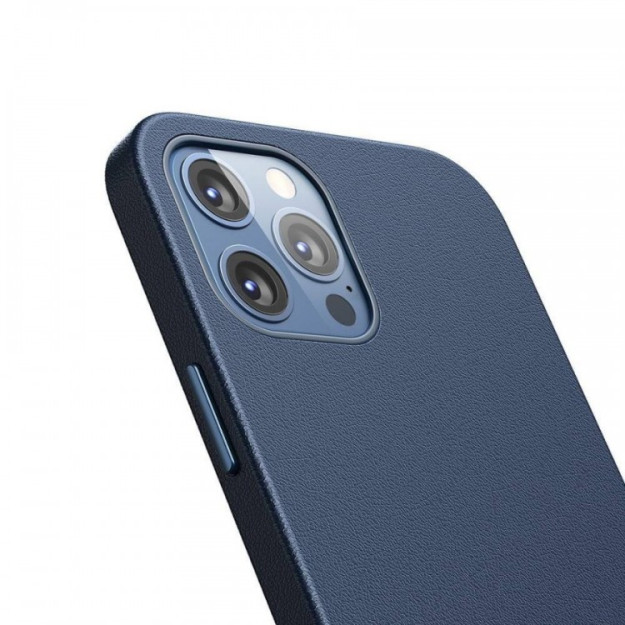 IPhone 12 Pro Max Baseus Magnetic Leather Case 2020 uchun charm ish (LTAPIPH67N-YP03) moviy 44856 sp-phone44856