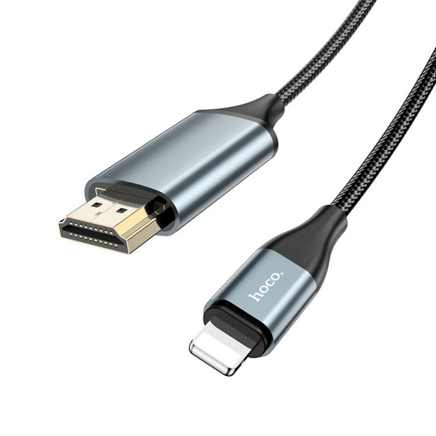 HDMI kabeli Hoco UA15, Lightning-HDMI, 2M, metall kulrang 47185 sp-phone47185