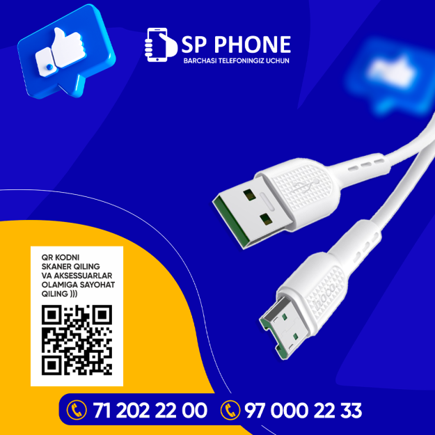 Micro-USB "X33 Surge" USB kabeli 4a tez zaryadlash 6454 sp-phone6454