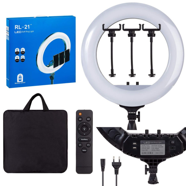 54 sm LED soft Ring Light rl-21 halqali selfi chiroq (tripod qo'shilmagan, tripod yo'q) 37842 sp-phone37842