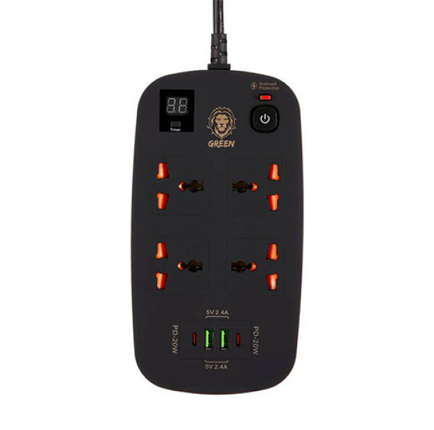 Green GNPS2PDBK 41571 ko'p portli aqlli rozetkasi sp-phone41571