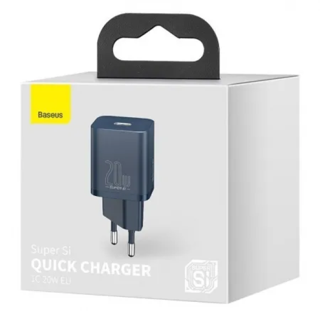 Сетевой блок Baseus Super Si Quick Charger 1C 20W EU Синий (CCSUP-B03) 38616