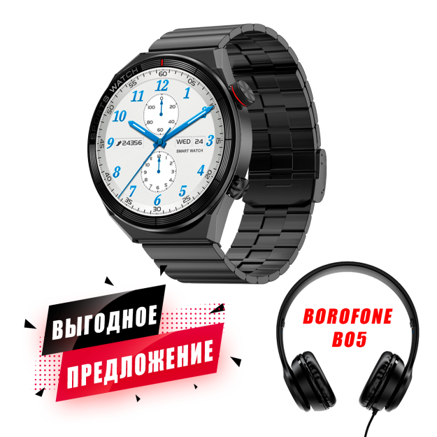 Dt3 MAX ULTRA (qora) aqlli soat + Borofone Bo5 45631 simli quloqchinli minigarnituralar sp-phone45631