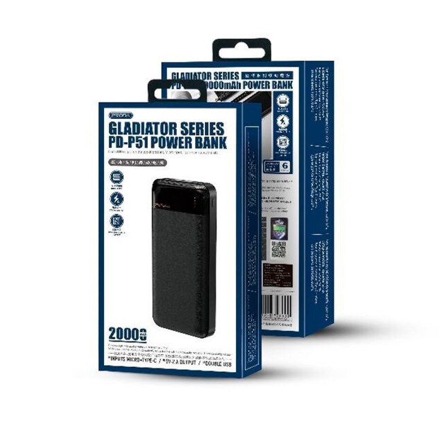 Portativ batareya  Proda Gladiator PD-P51 20000mAh