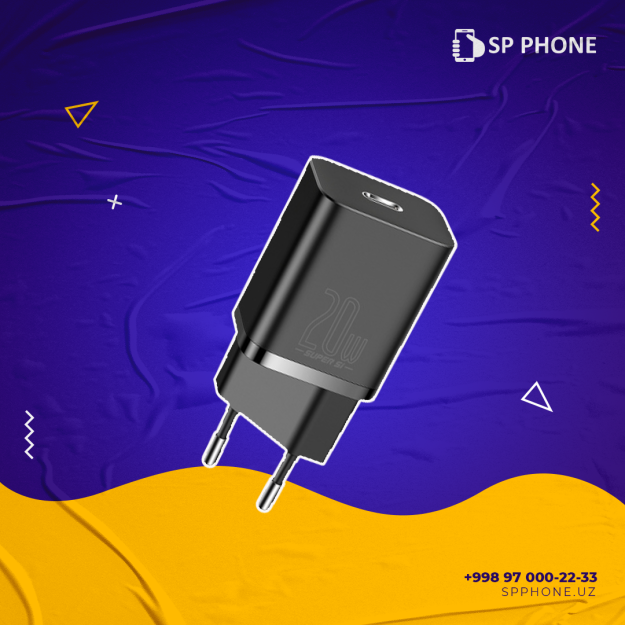 Зарядное устройство Baseus Super Si Quick Charger 1C 20W EU - черное (CCSUP-B01) 38630