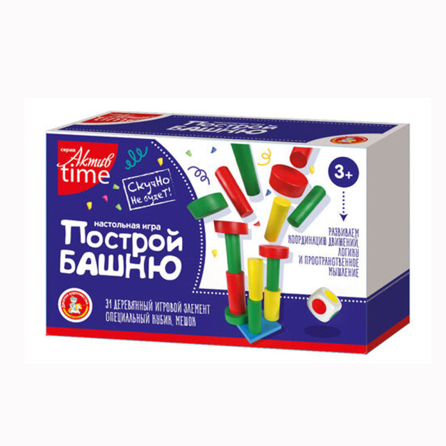 Игра настольная "Построй башню" серия АКТИВ time 43296 0,115x0,18x0,06 м