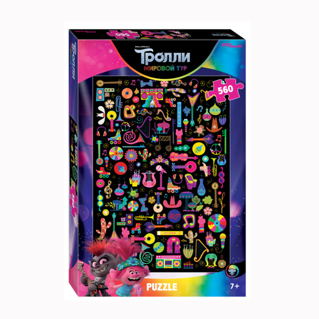 Mozaika "puzzle" 560 " Trolls-2 "(DreamWorks) yig'ilgan rasm hajmi 50 ga tengmi ? 34,5 sm; 70786