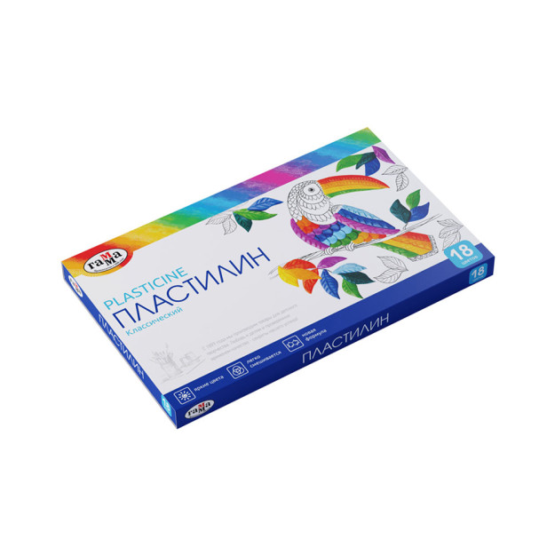 Plastilin gamma "klassik", 18 rang, 360g, Stack bilan, karton 22849