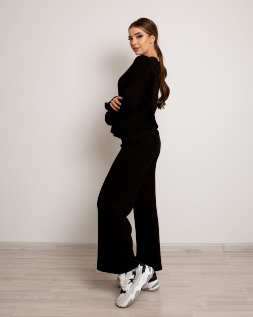 Чёрные Брюки Прямой крой 5-556 One size