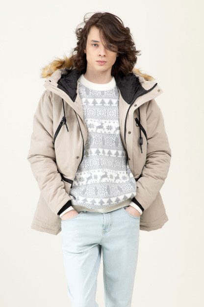 Beige XXL ko'ylagi o'rta uzunligi AW22CA1N-12-11810