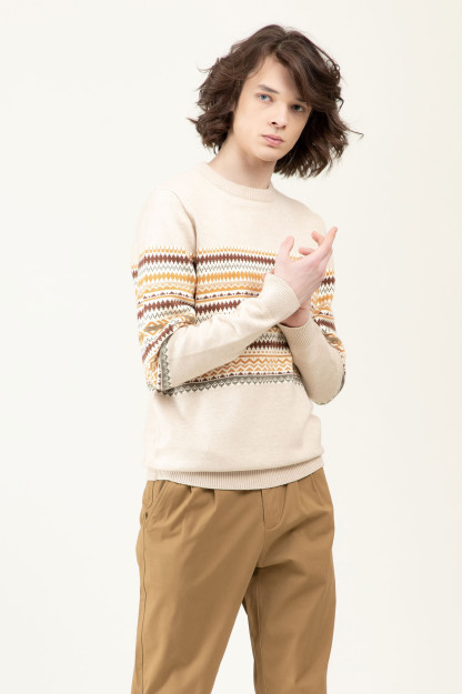 Beige L uzun yengli kozok  AW22CA2N-20-12259
