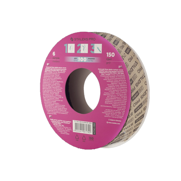 Bobbinail STALEKS Pro 150 grit (6 m)plastik lasan uchun zaxira papmam fayl tasmasi ATSC-150