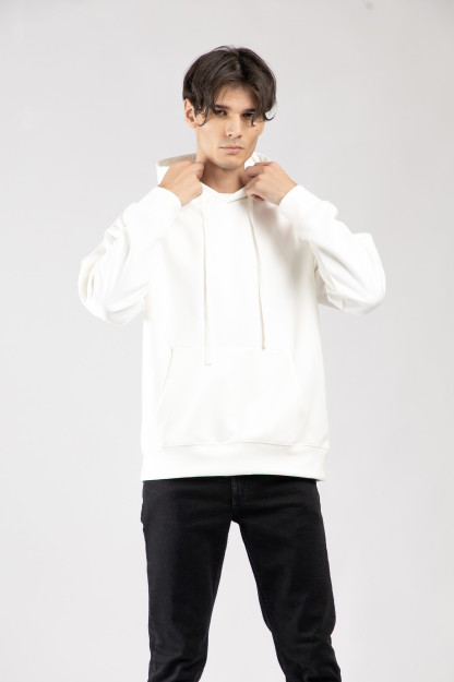 Sweatshirt qisqa uzunligi oq XL  SS23CA2N-2-12275
