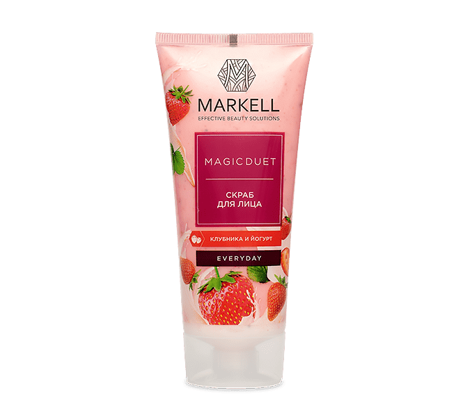 (MARKELL MAGIC DUET) YUZ UCHUN SKRAB QULUPNAY VA YOGURT, 100ML  УТ-00007725