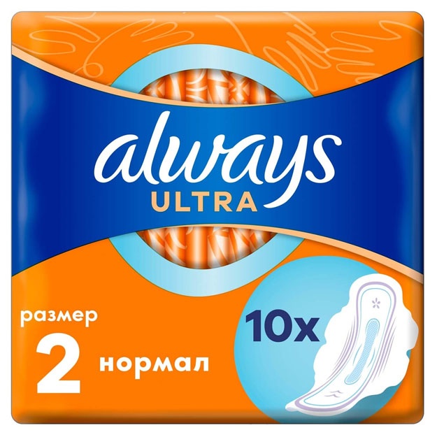 Har doim ayollar uchun sanitariya yostiqchalari - Ultra Pads Normal Plus, 10 dona.  УТ-00003840