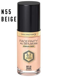 Тональный крем основа для лица Max Factor Facefinity All Day Flawless 3in1 Foundation 55 Beige УТ-00007396