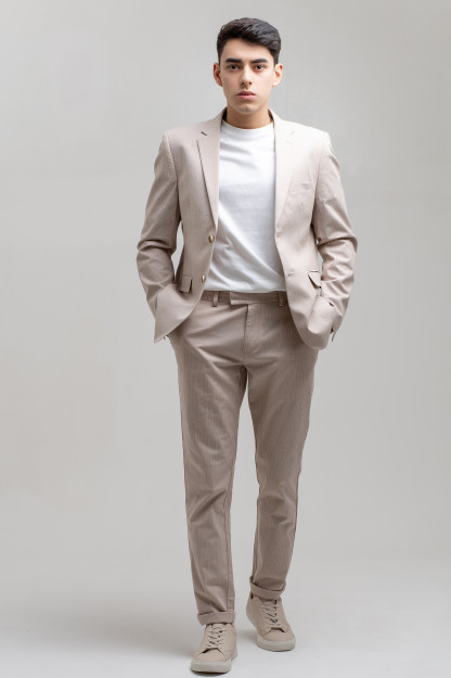 Blazer qisqa uzunligi Terra Pro, erkaklar uchun, Beige zig'ir 50  SS21CA2S-16-14-9816