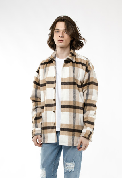 Beige XXL uzun yengli ko'ylak AW22CA2N-19-12081