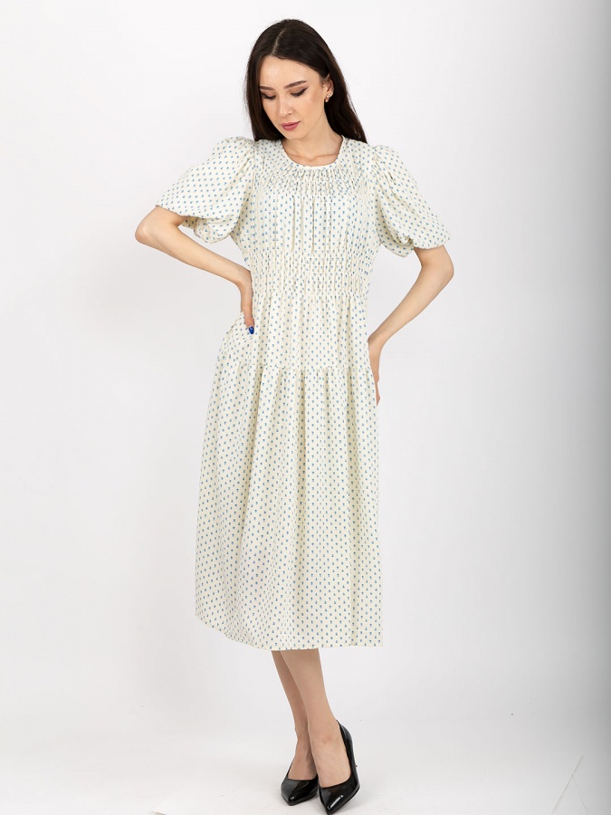 Платье в цветочек 22515 freesize белый