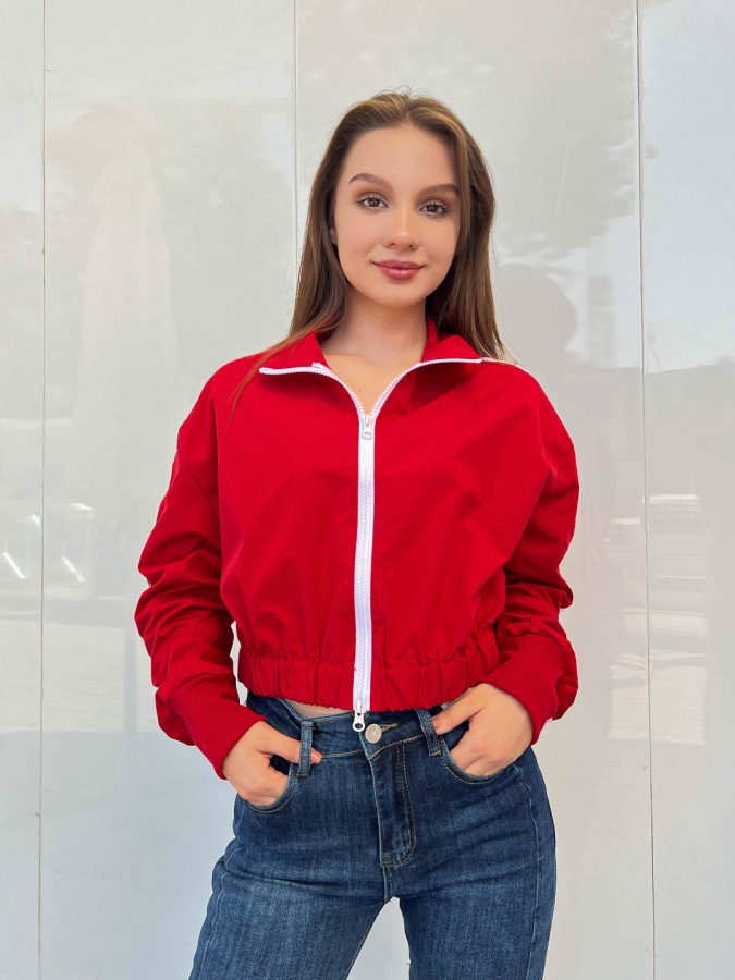 Ko'ylagi Windbreaker 22102 s qizil anaki