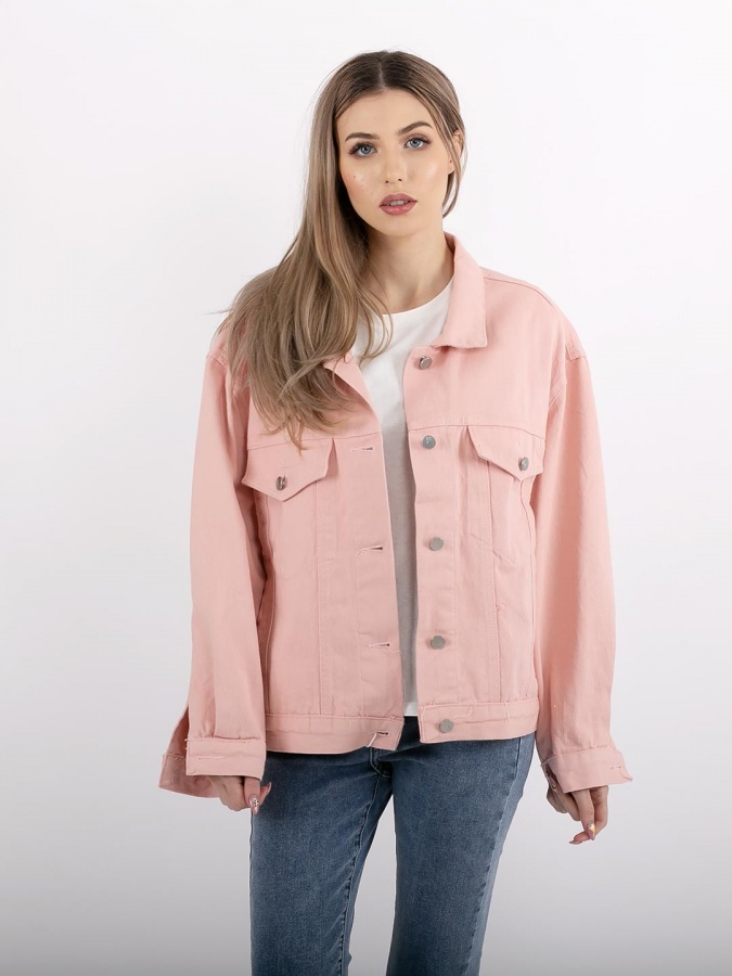 Куртка джинсовая  6221 freesize розовый