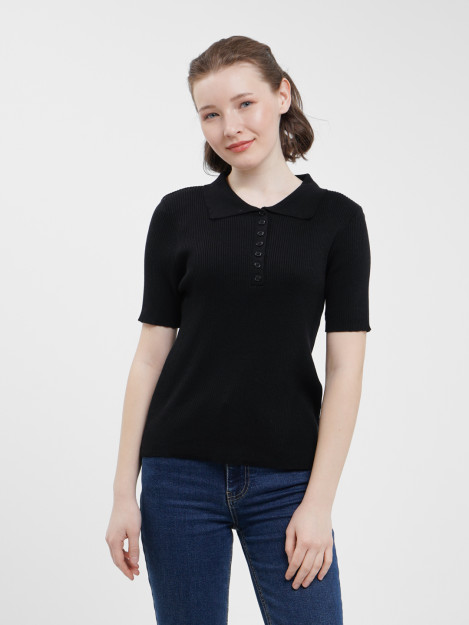 Qisqa yengli Polo ko'ylagi 23807 freesize qora anaki