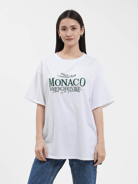 Monaco 9345 freesize futbolkasi oq anaki