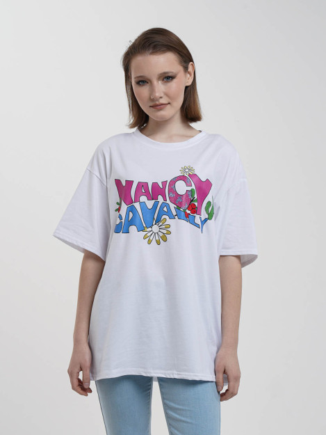 Nensi 9382 freesize futbolkasi oq anaki