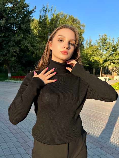 Turtleneck ko'ylagi 63987 freesize qora anaki