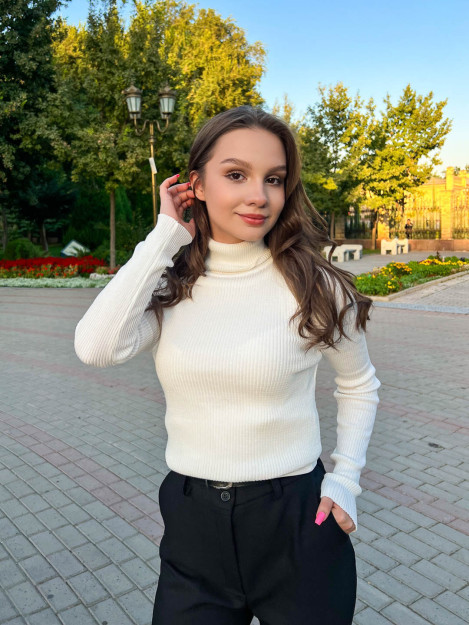 Turtleneck ko'ylagi 63987 freesize oq anaki