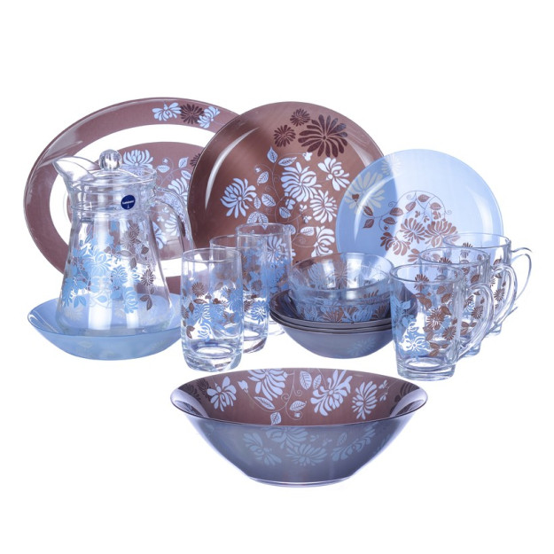 TAMAKO BROWN 46p DIN SET - EG n9718 17969 ovqat idishlari to'plami gipermag17969