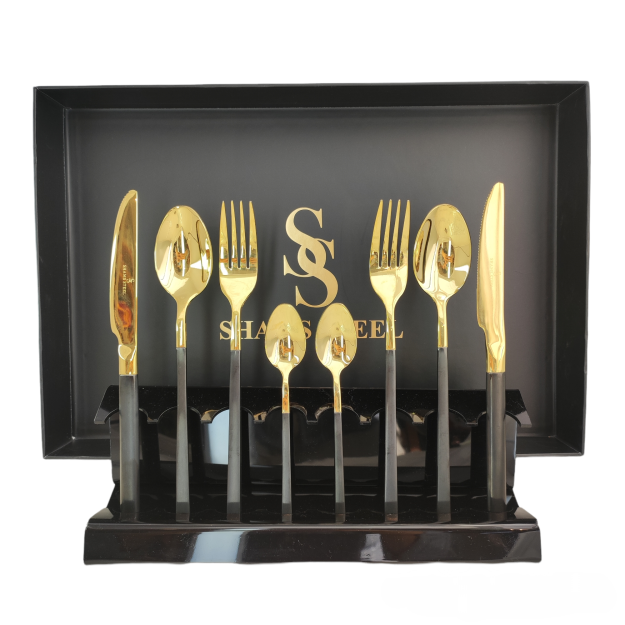 "SHAMS STEEL" qoshiqlari to'plami 24 pcs D761 Black 62170 gipermag62170