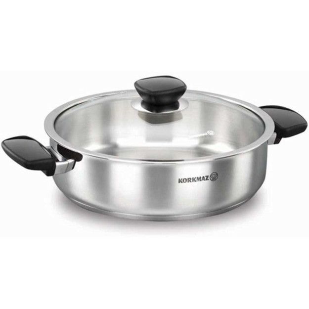 Korkmaz низкая кастрюля из коррозионностойкой стали 28x9 см / 5.5 л - Black A1692-1 Kappa 11584